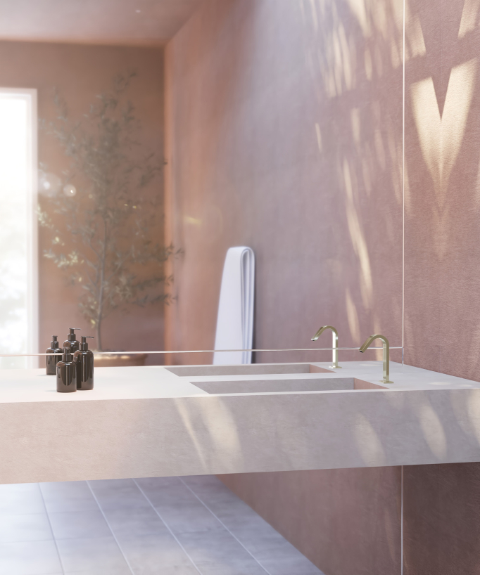 Rubinetto automatico per lavabo, acqua fredda champagne – Fiumina