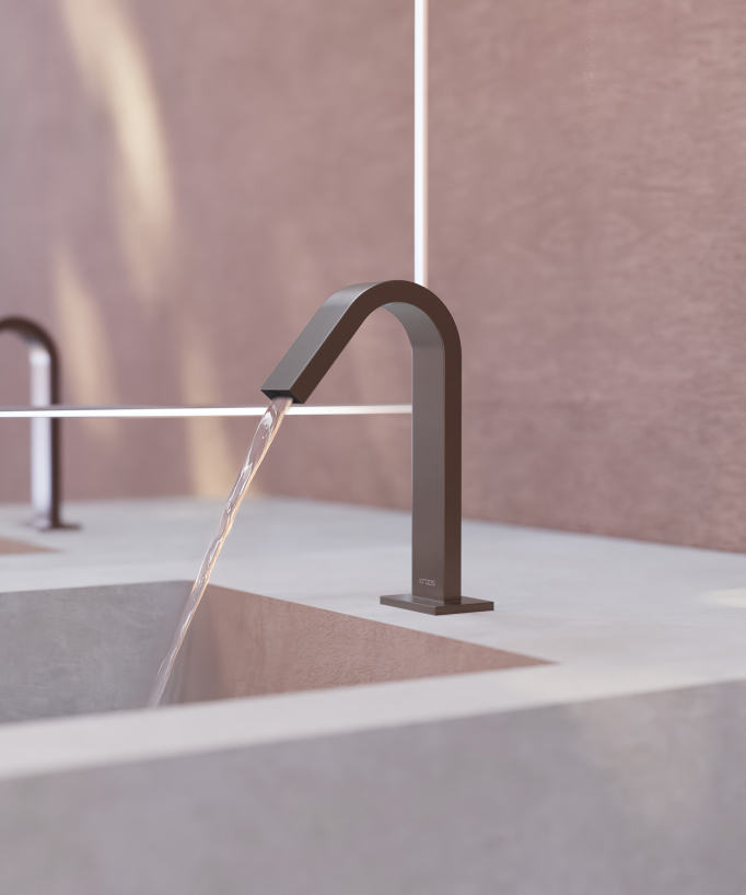 Rubinetto automatico per lavabo, acqua fredda oro rosa spazzolato – Fiumina