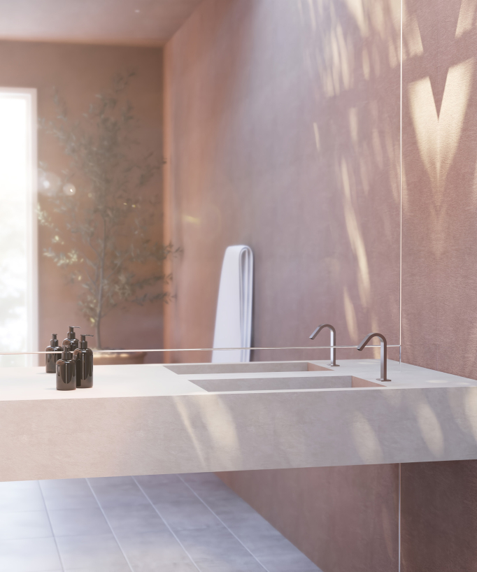 Rubinetto automatico per lavabo, acqua fredda oro rosa spazzolato – Fiumina