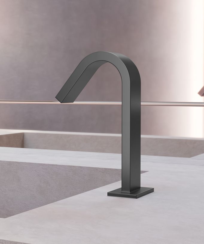 Rubinetto automatico per lavabo, acqua fredda gunmetal – Fiumina