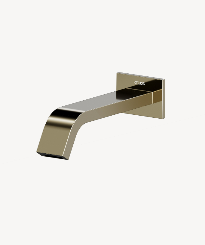 Rubinetto automatico da parete per lavabo, acqua fredda champagne – Fiumina