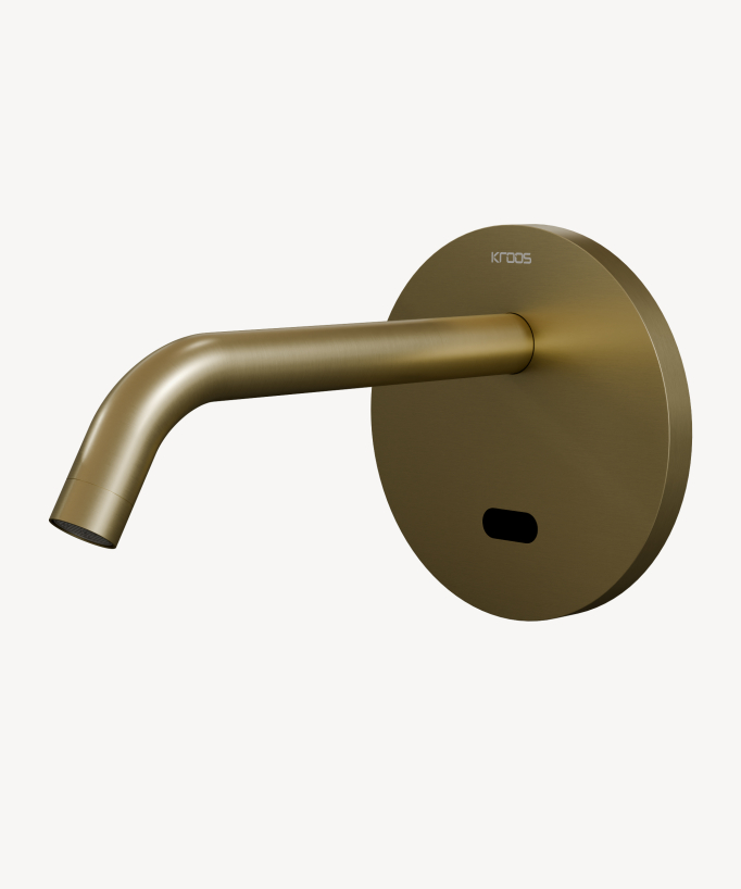 Rubinetto automatico a parete per lavabo con placca, acqua fredda – Corbeau