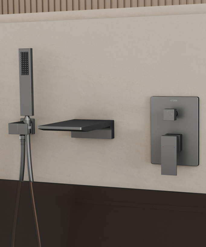 Miscelatore per vasca da incasso Gunmetal - Thilia - small