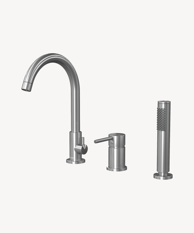 Miscelatore vasca da appoggio 3 fori nichel spazzolato - Corbeau - small