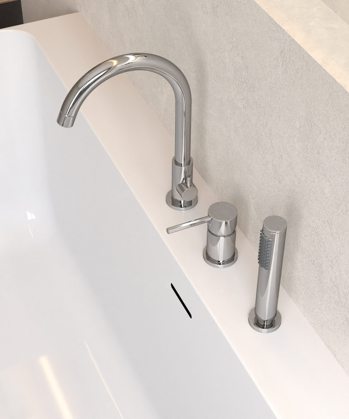 Miscelatore per vasca da appoggio a 3 fori Cromato - Corbeau