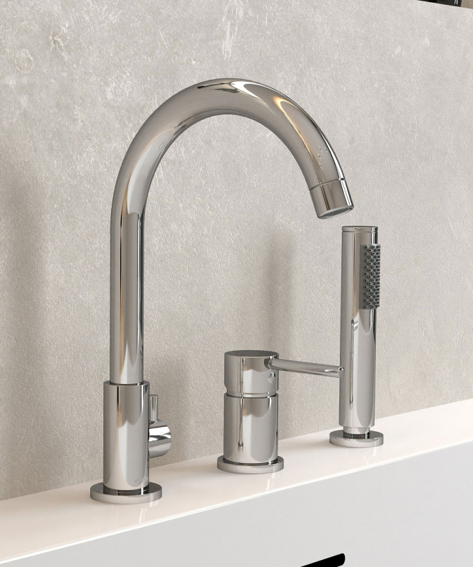 Miscelatore per vasca da appoggio a 3 fori Cromato - Corbeau