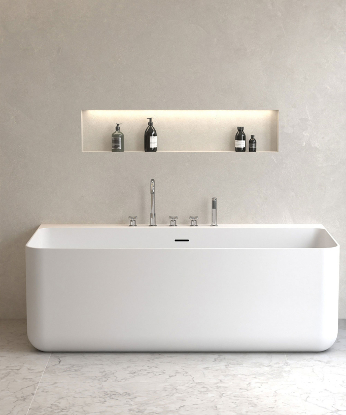 Rubinetto miscelatore per vasca-doccia a 5 fori da appoggio Cromato - Corbeau