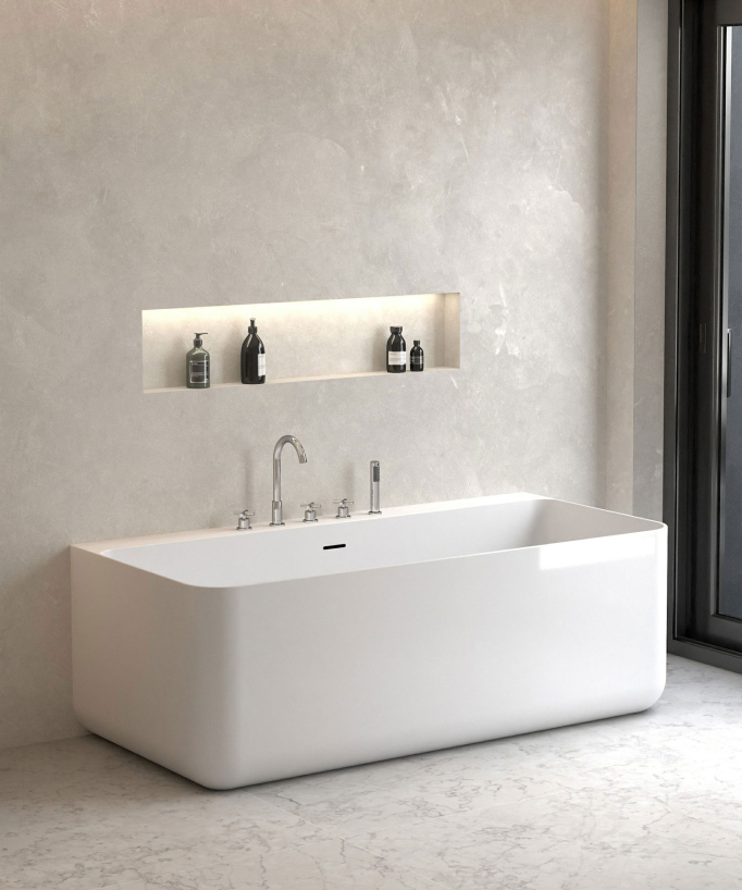 Rubinetto miscelatore per vasca-doccia a 5 fori da appoggio Cromato - Corbeau