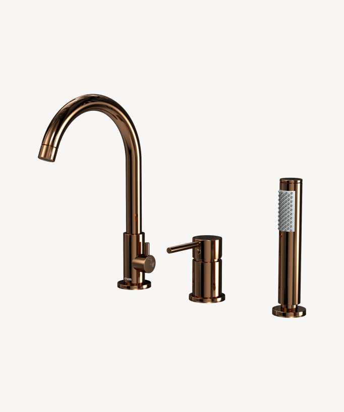 Miscelatore vasca da appoggio 3 fori oro rosa - Corbeau - small