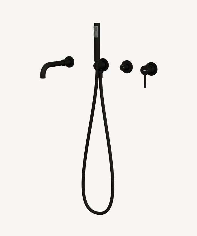 Miscelatore vasca da incasso 4 fori nero - Corbeau - small