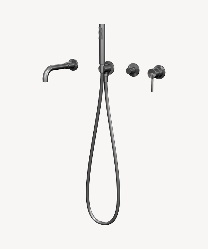 Miscelatore vasca da incasso 4 fori gunmetal - Corbeau - small