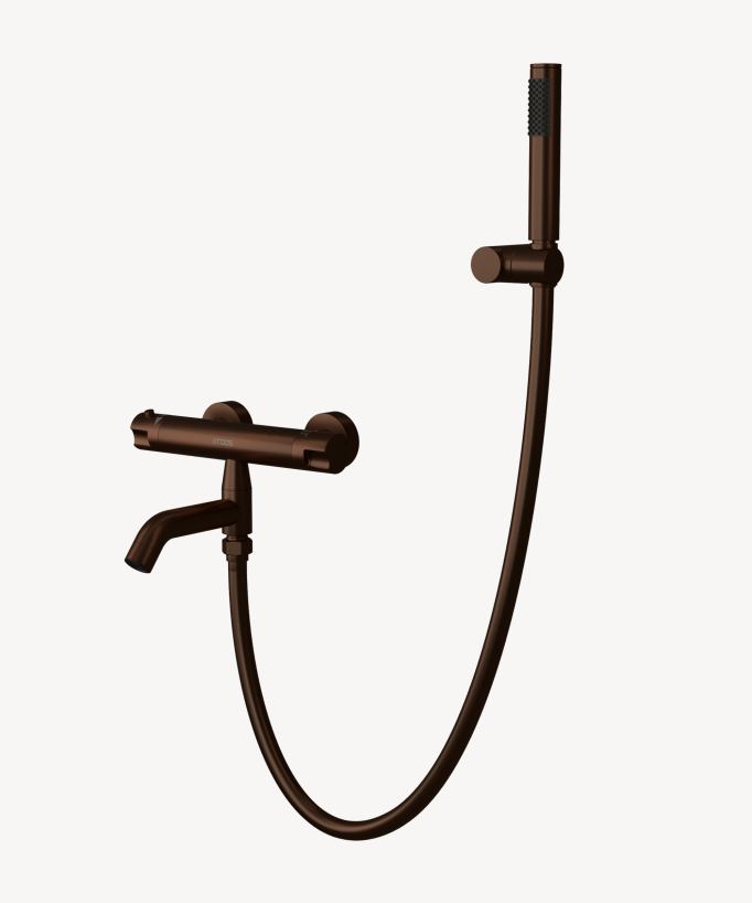 Miscelatore termostatico per vasca a muro Moka spazzolato - Corbeau