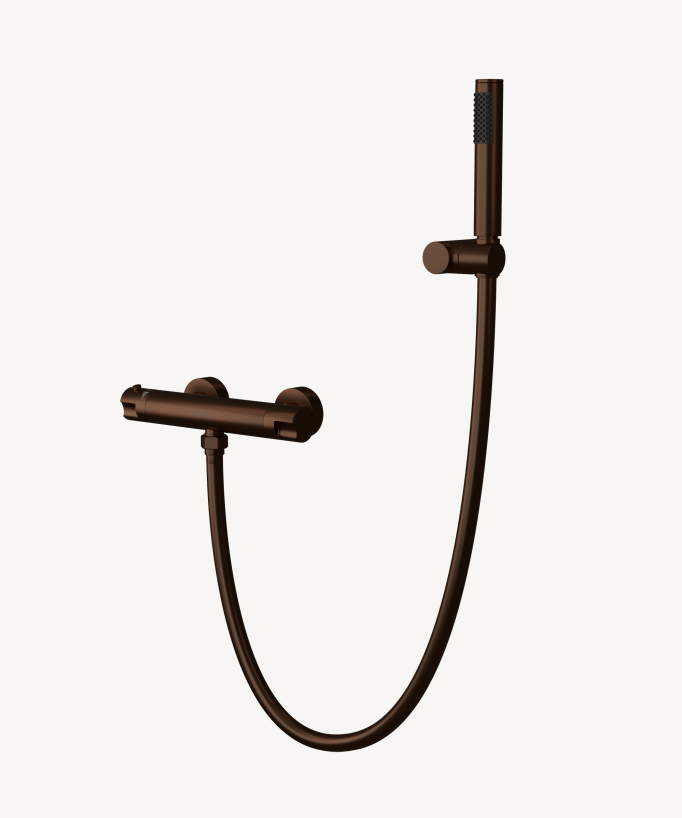 Miscelatore termostatico per doccia a muro Moka spazzolato - Corbeau