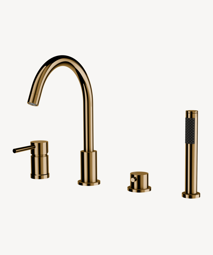 Miscelatore per vasca bordo 4 fori Oro - Corbeau