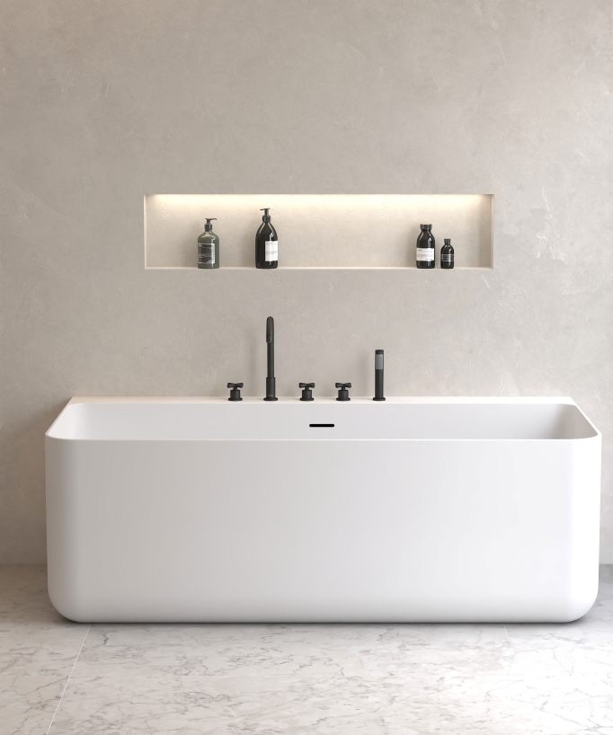 Rubinetto miscelatore per vasca-doccia a 5 fori da appoggio Nero - Corbeau