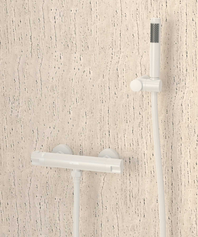 Miscelatore termostatico per doccia bianco - Corbeau - small