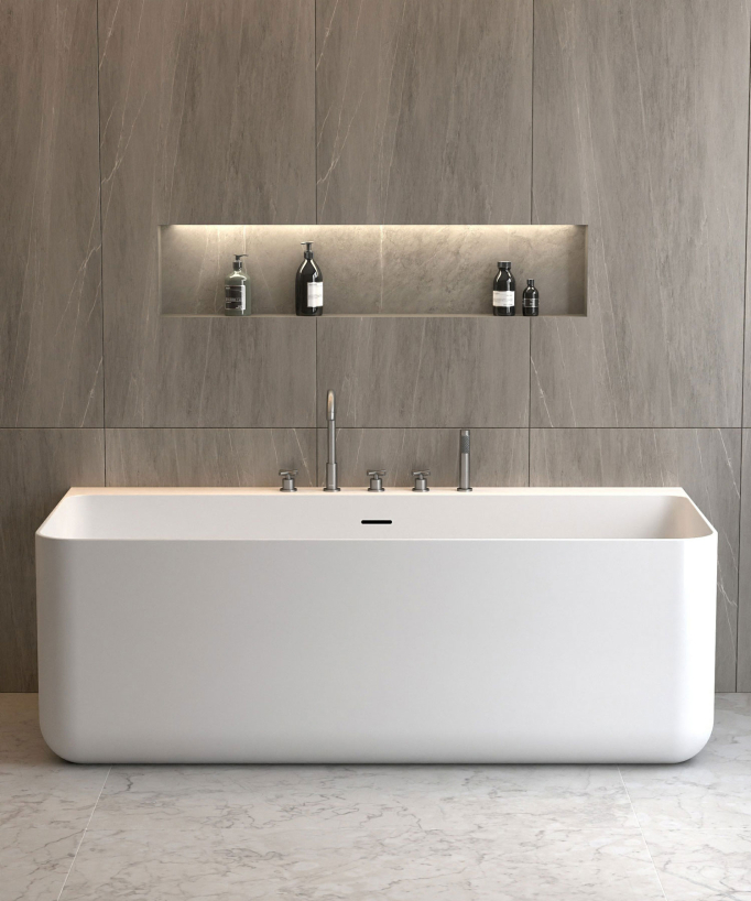 Rubinetto miscelatore vasca-doccia 5 fori da appoggio gunmetal - Corbeau