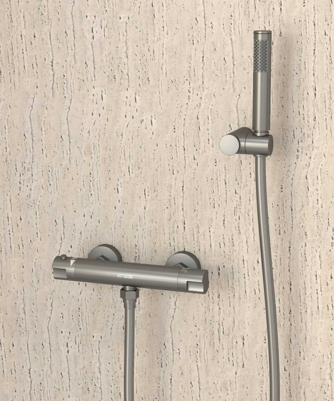 Miscelatore termostatico per doccia Gun metal - Corbeau - small