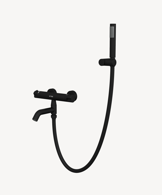 Miscelatore vasca a parete termostatico nero - Corbeau - small