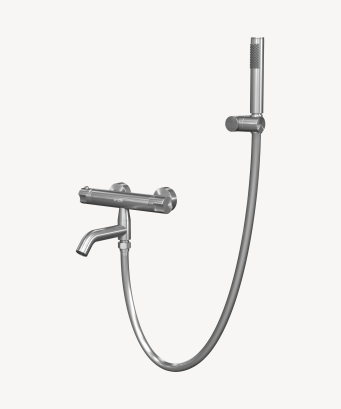 Miscelatore vasca a parete termostatico nichel spazzolato - Corbeau - small