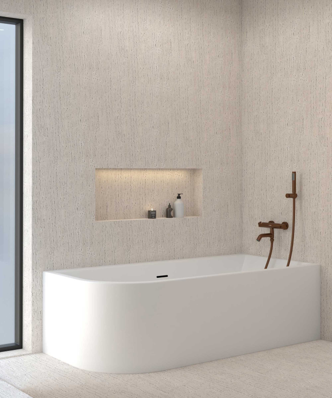 Miscelatore vasca a parete termostatico oro rosa spazzolato - Corbeau