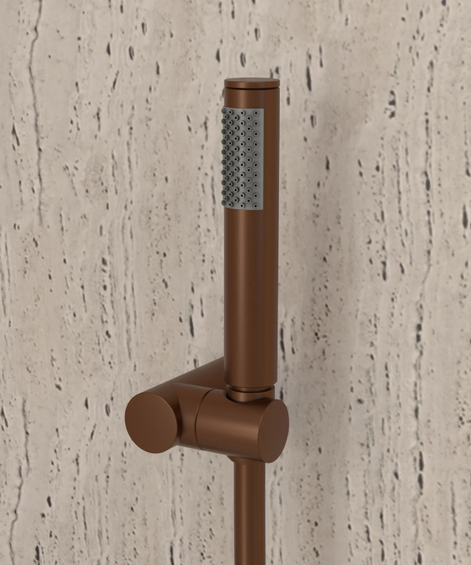 Miscelatore vasca a parete termostatico oro rosa spazzolato - Corbeau