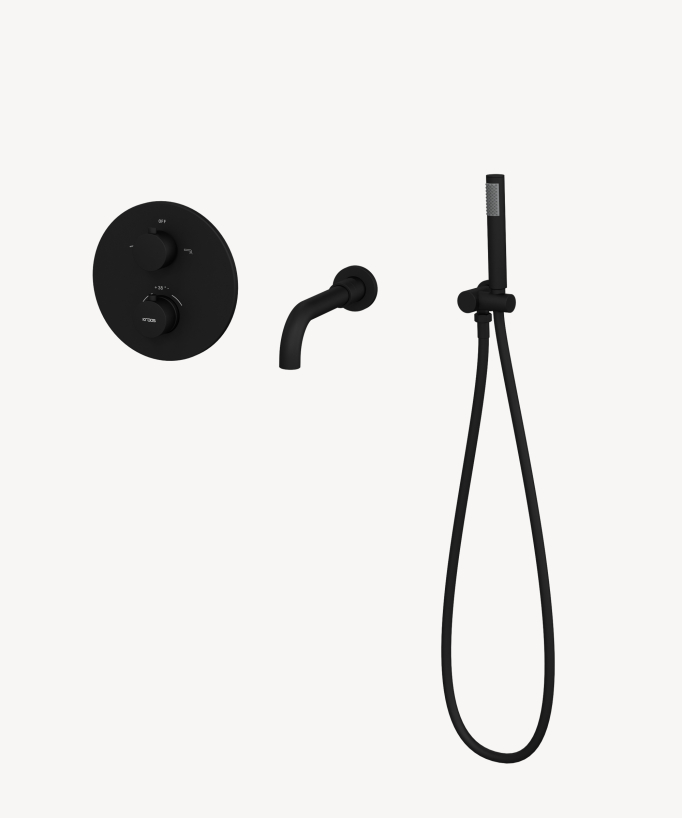 Miscelatore vasca da incasso termostatico nero - Corbeau - small