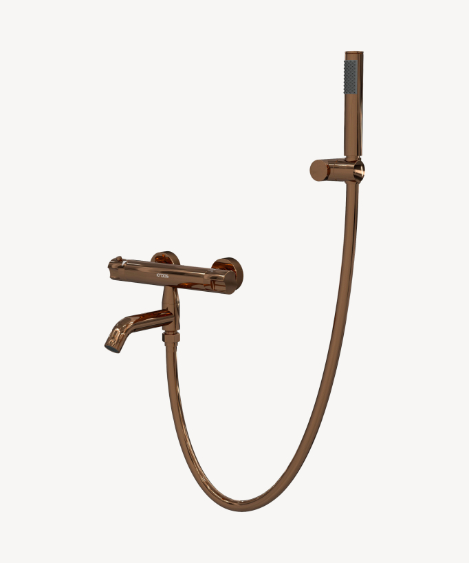 Miscelatore termostatico per vasca a muro Oro rosa - Corbeau - small