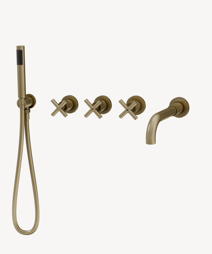 Miscelatore da incasso per vasca 5 fori Oro spazzolato - Corbeau