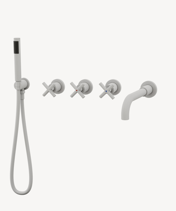 Miscelatore da incasso per vasca 5 fori Bianco - Corbeau