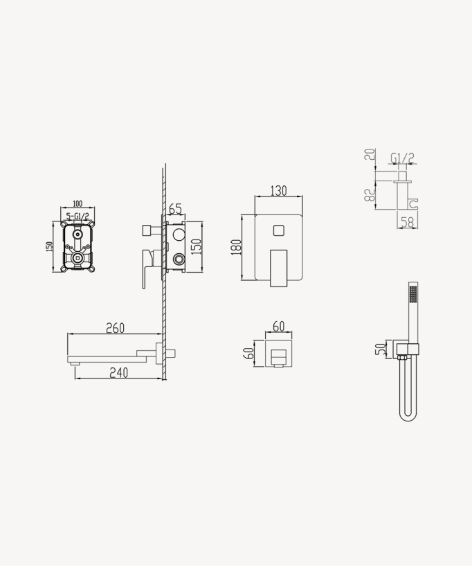 Miscelatore per vasca da incasso Nero - Sirius