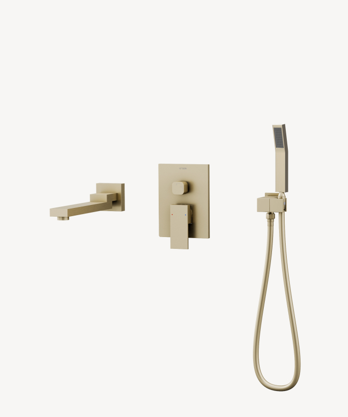 Miscelatore per vasca da incasso Dorato spazzolato - Sirius - small