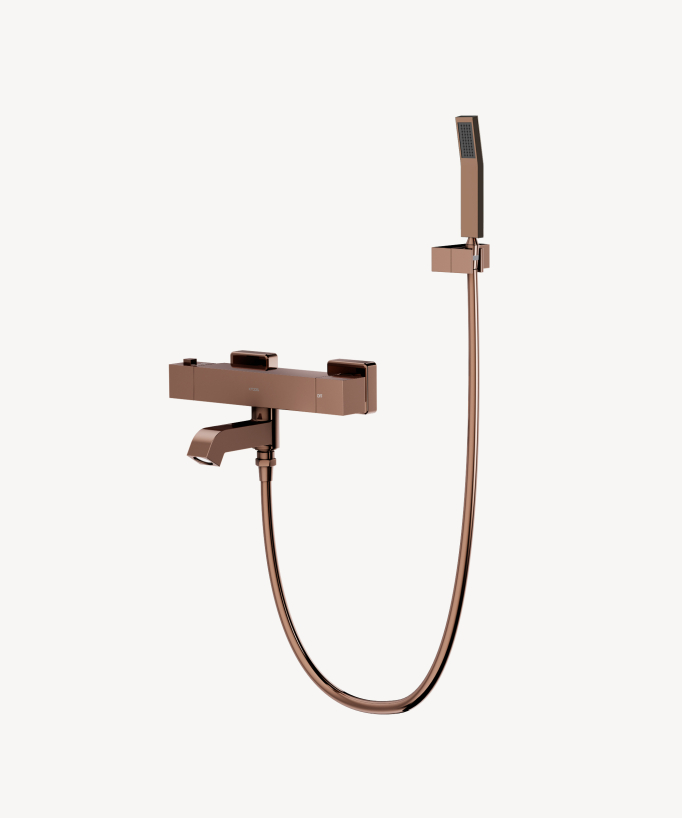 Miscelatore termostatico per vasca a muro Oro rosa - Sirius - small