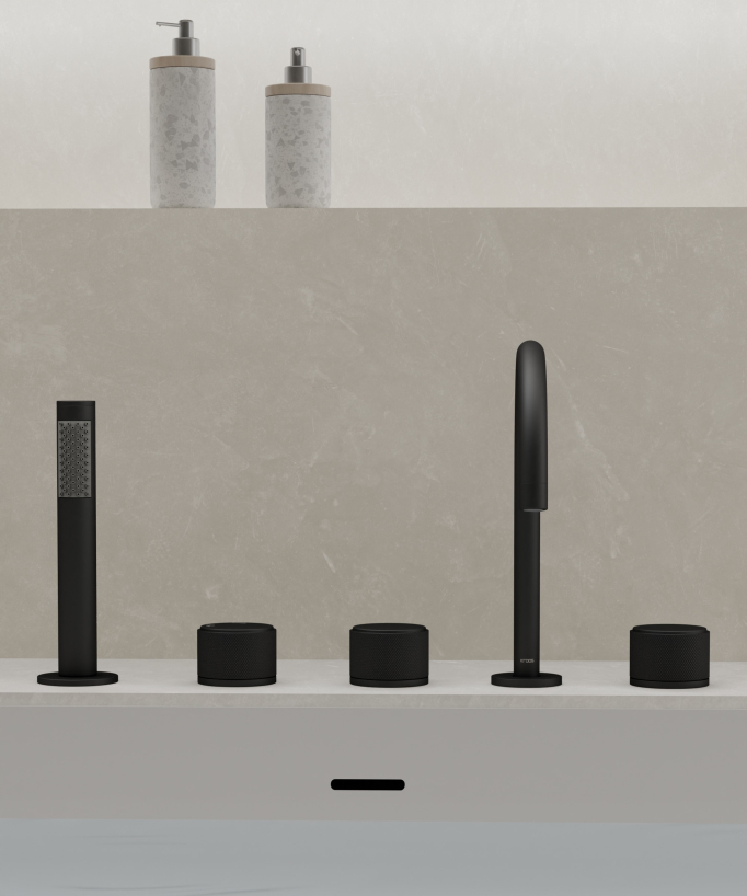 Miscelatore bordo vasca Nero - Leros