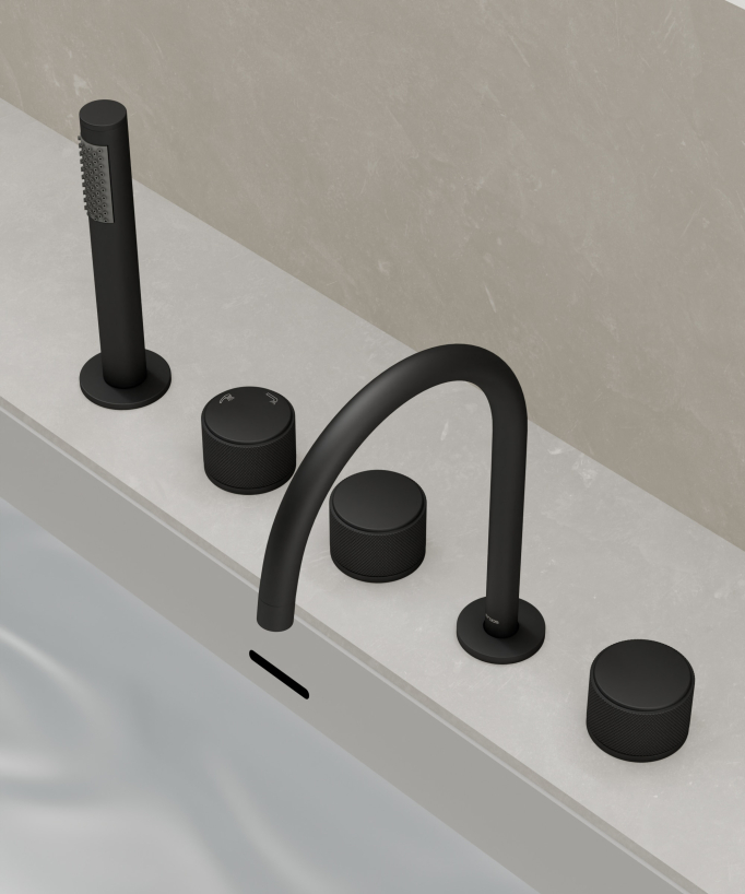 Miscelatore bordo vasca Nero - Leros