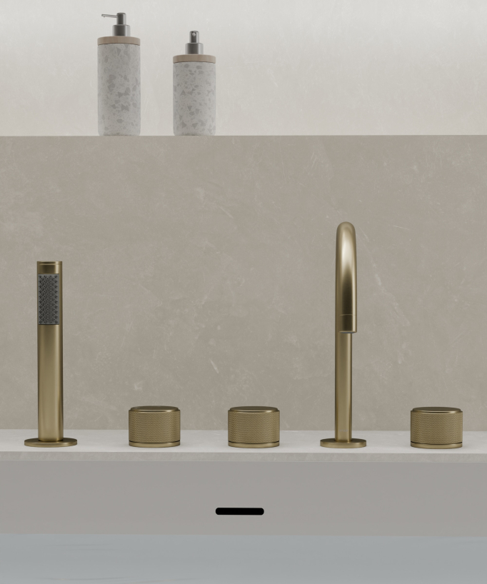 Miscelatore bordo vasca Dorato spazzolato - Leros