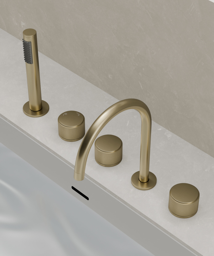 Miscelatore bordo vasca Dorato spazzolato - Leros