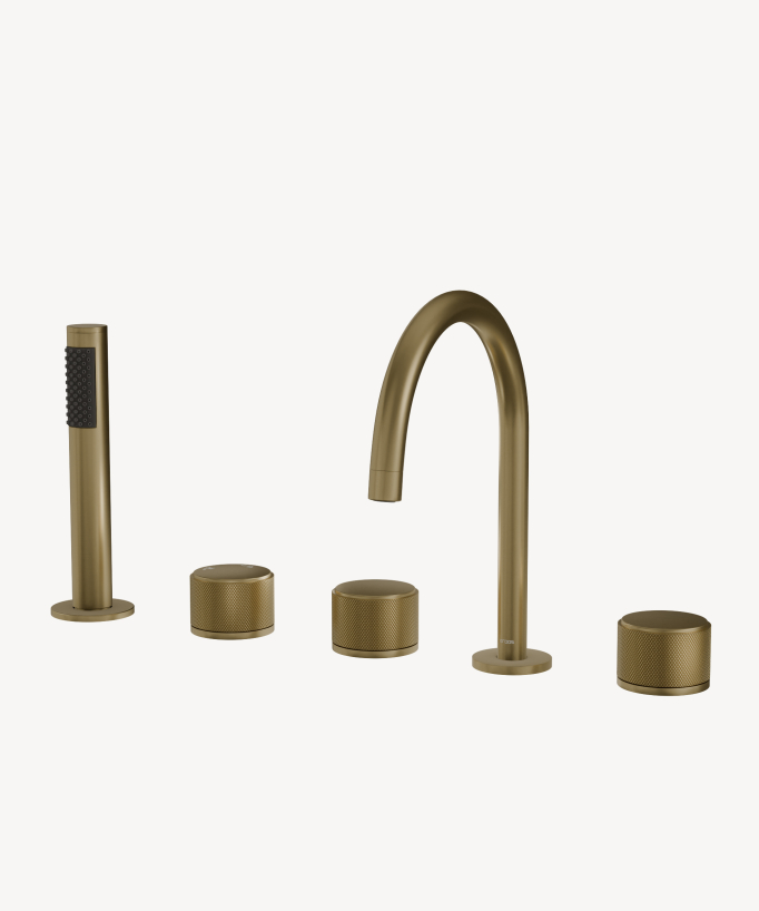 Miscelatore bordo vasca Dorato spazzolato - Leros