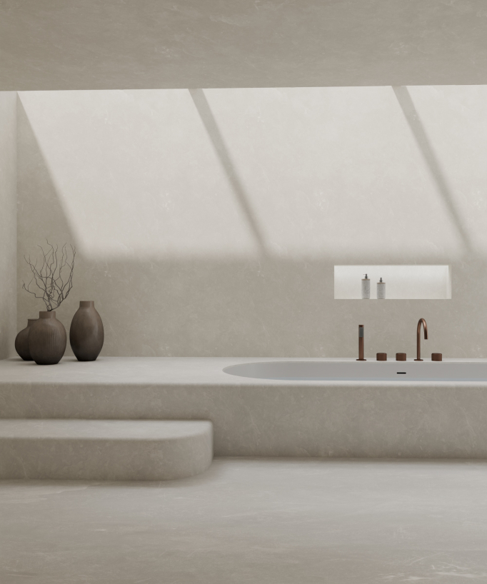 Miscelatore bordo vasca Rosa oro spazzolato - Leros