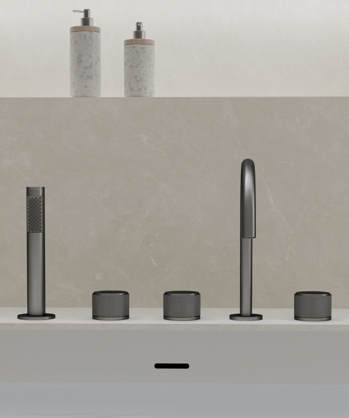 Miscelatore bordo vasca Gun metal - Leros