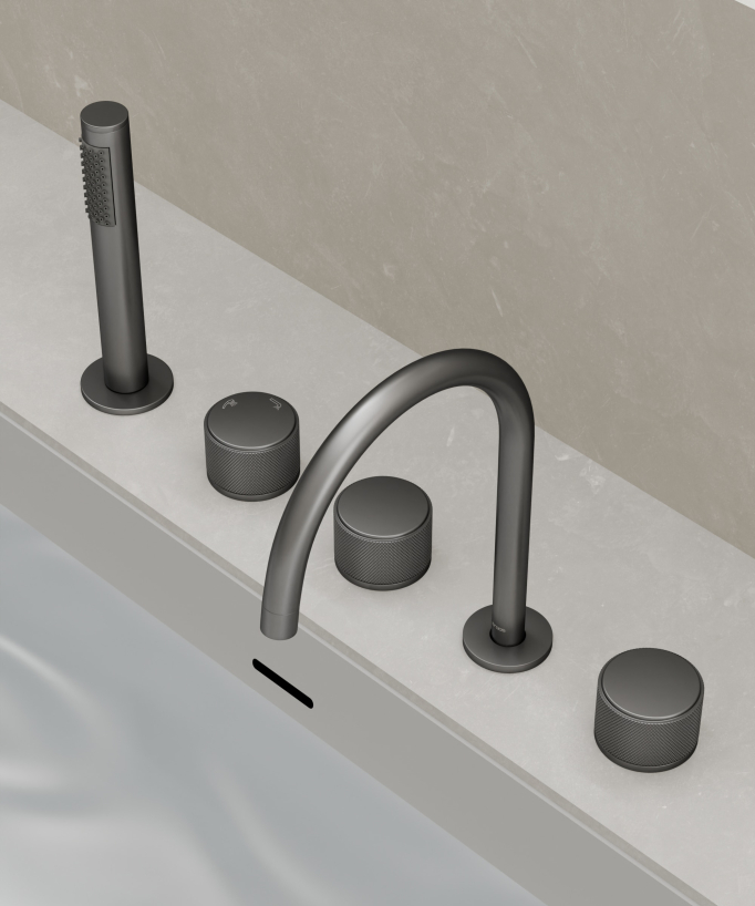 Miscelatore bordo vasca Gun metal - Leros