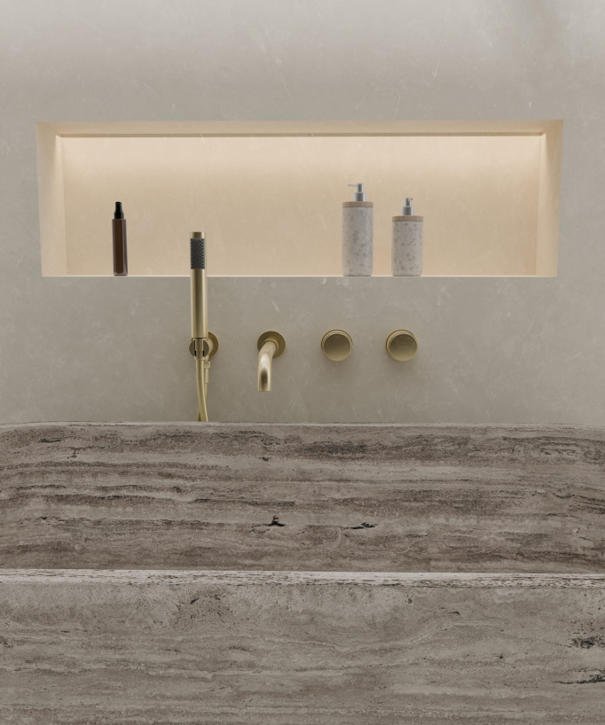 Miscelatore vasca incasso Oro spazzolato - Leros