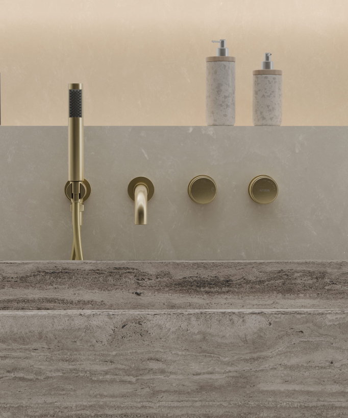 Miscelatore vasca incasso Oro spazzolato - Leros