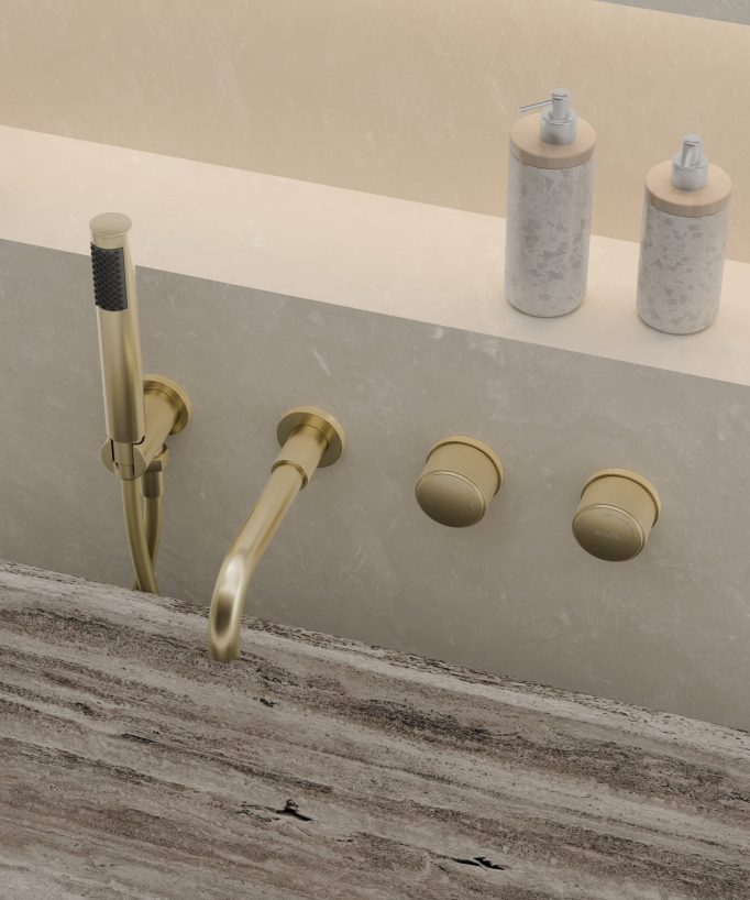 Miscelatore vasca incasso Oro spazzolato - Leros