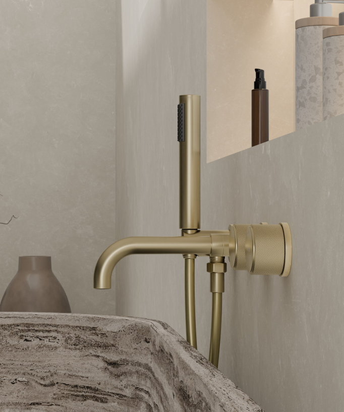 Miscelatore vasca incasso Oro spazzolato - Leros