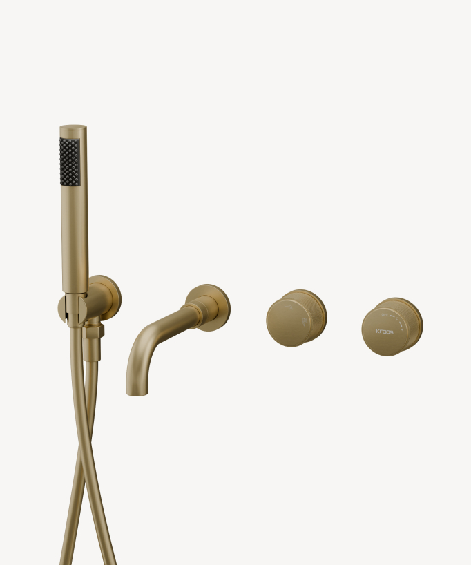 Miscelatore vasca incasso Oro spazzolato - Leros