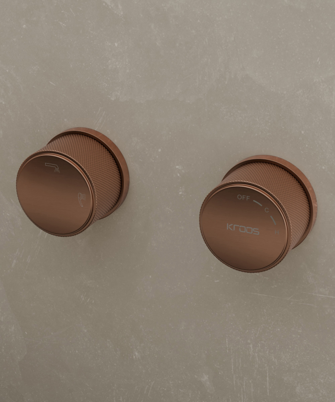 Miscelatore vasca incasso Rosa oro spazzolato - Leros