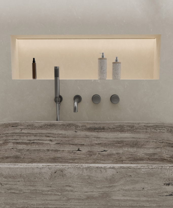 Miscelatore vasca incasso Gun metal - Leros