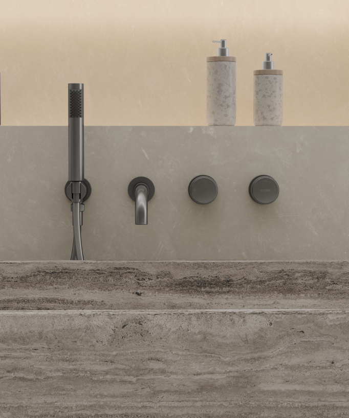 Miscelatore vasca incasso Gun metal - Leros