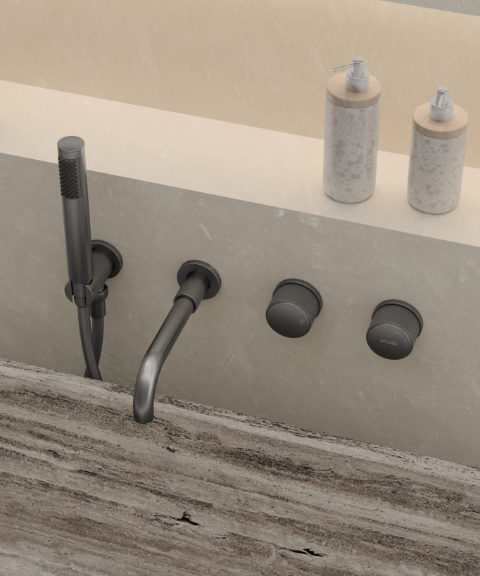 Miscelatore vasca incasso Gun metal - Leros